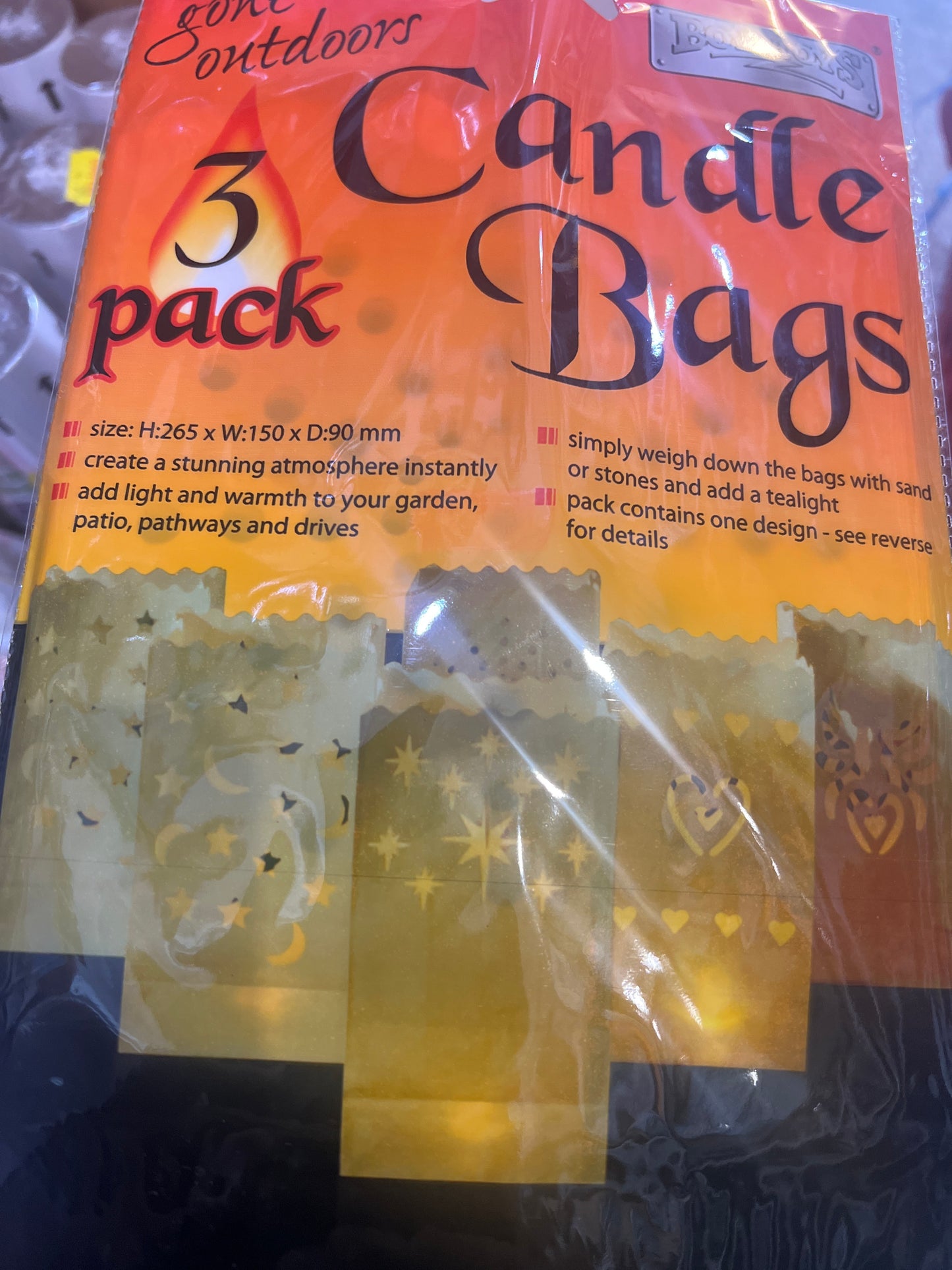 Sacs pour bougies, lot de 3