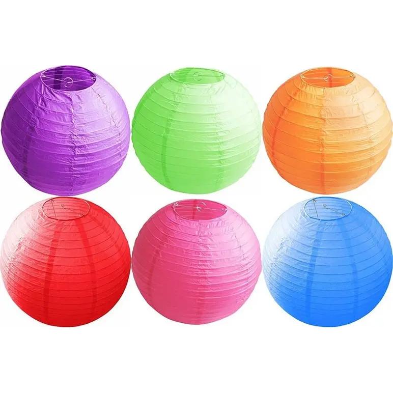 ASSORTED COLOUR LAMP SHADE PAPER LANTERN 30CM