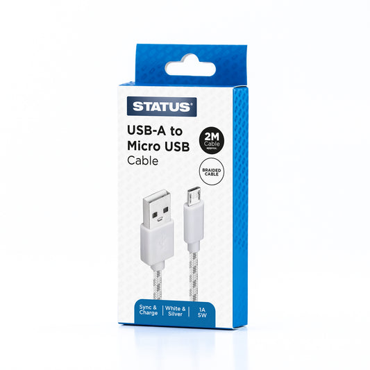 Câble de synchronisation et de charge USB A vers USB Micro de 2 m