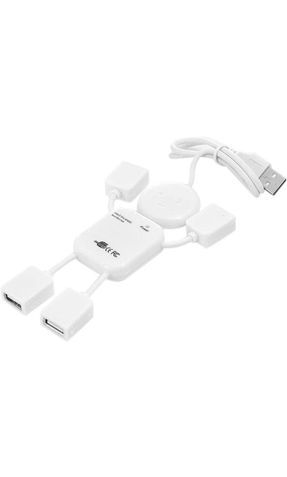 Câble adaptateur répartiteur pour ordinateur portable PC USB Expand Dock Nouveau concentrateur 4 ports haute vitesse USB 2.0 Forme humaine Noir