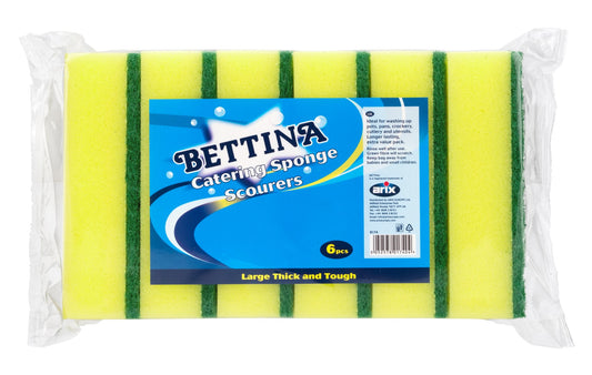 Bettina 6pc Heavy Duty Thick Catering Sponge Scourer