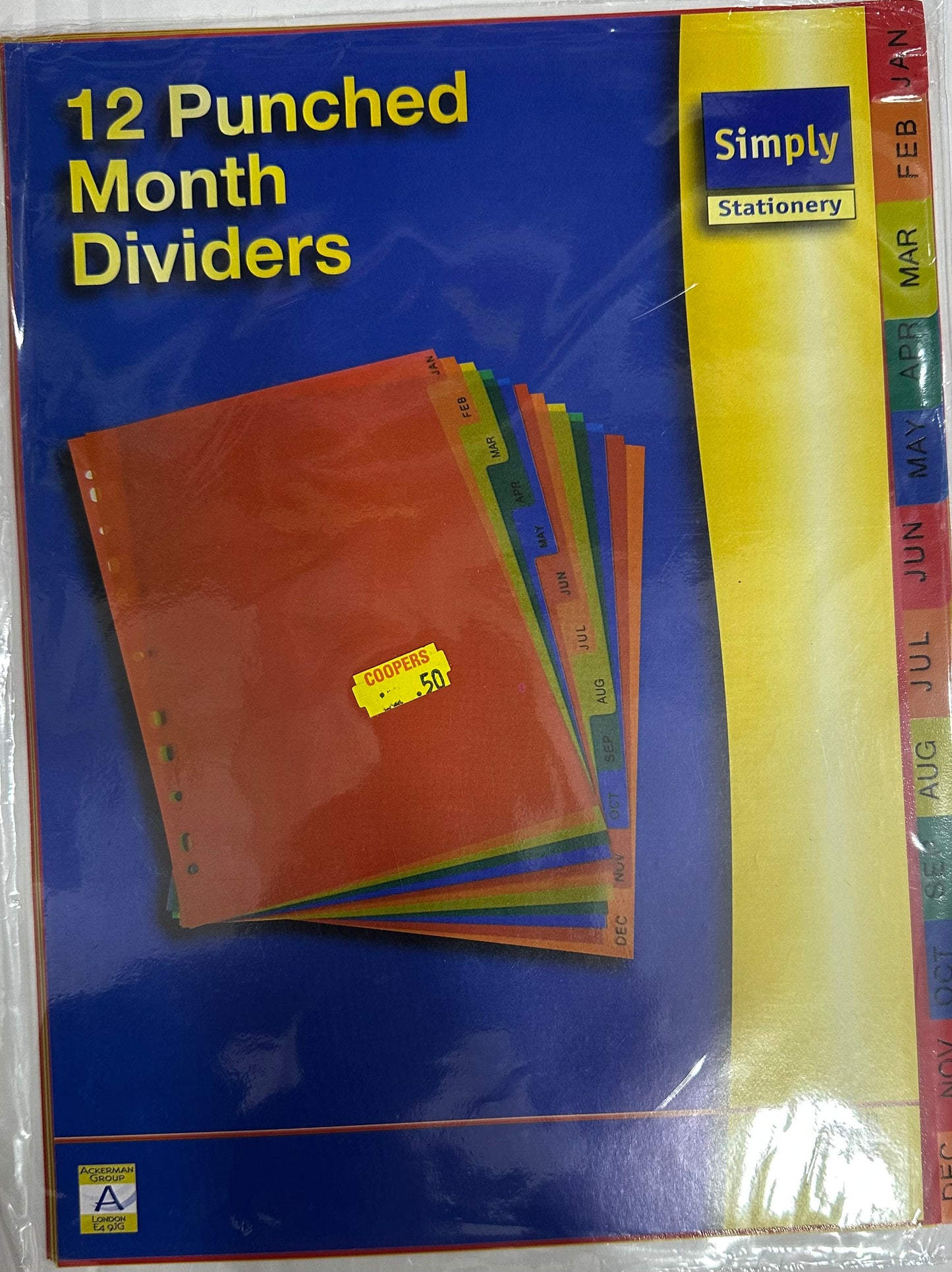 12 Punched Month Dividers