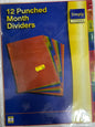 12 Punched Month Dividers