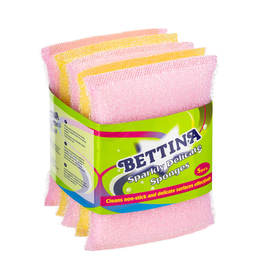 Bettina Lot de 5 tampons à récurer délicats et étincelants