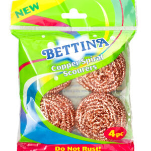 B489 Bettina Tampons à récurer spiralés en cuivre, 4 pièces