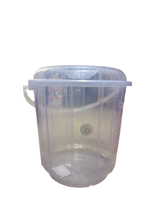 SEAU TRANSPARENT 25 L avec COUVERCLE