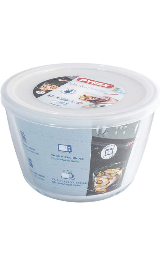 Pyrex rond avec couvercle, 1,6 litre