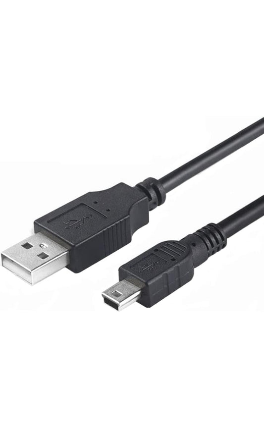 USB Data Sync & Photo Image Transfer Cable Lead for Panasonic Lumix DMC-TZ Series: DMC-TZ20 / DMC-TZ22 / DMC-TZ3 / DMC-TZ35 / DMC-TZ37 | USB 2.0 A Male To Mini B 8-pin Flat Male | 1 m