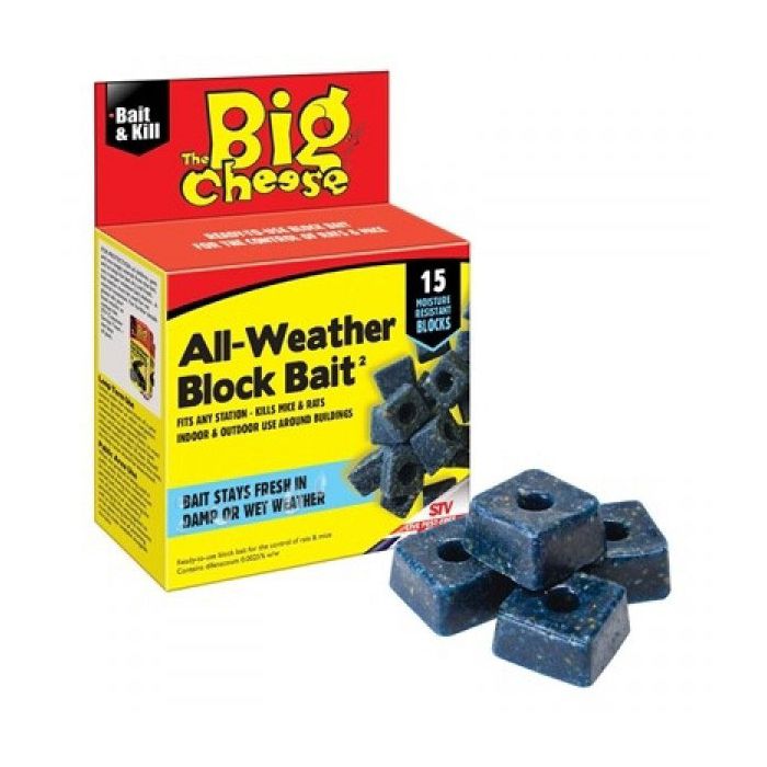 Big Cheese Appât Rodenticide Bloc Tous Temps 15 x 10g