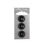 King Cole Rimmed Round Buttons – Black (Medium)