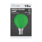 15w - Crystalite - Round - SES - Green - 1 pk