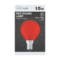 15w - Crystalite - Round - SES - Red - 1 pk