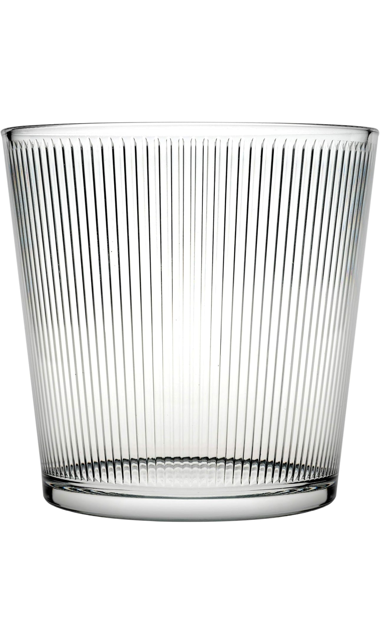 Vase à fleurs rond en verre Lignes droites/Mosaïque/Transparent (Lignes droites)
