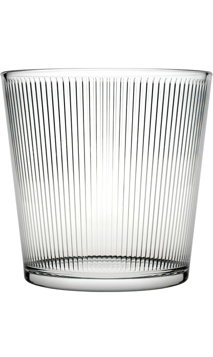 Vase à fleurs rond en verre Lignes droites/Mosaïque/Transparent (Lignes droites)