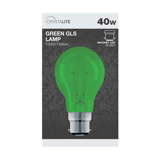 Ampoule GLS BC verte 40W Crystalite (1 pièce)