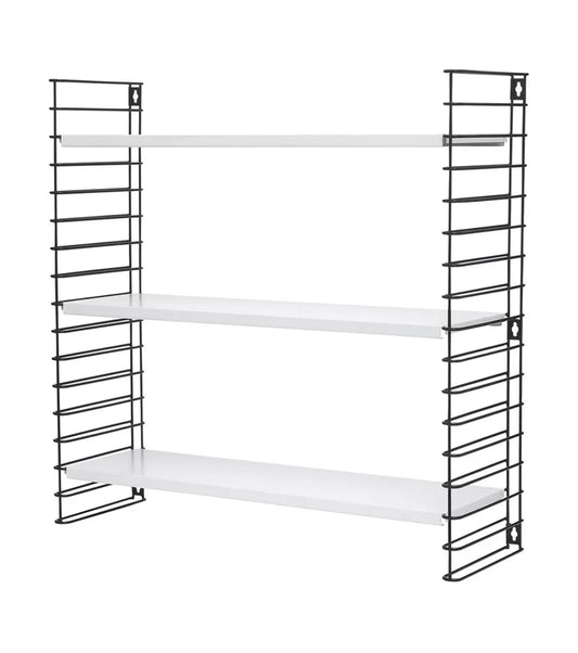 Metaltex 377603 Metal 3 Tier Libro Shelves Shelving 70x21x68 cm White/Black New