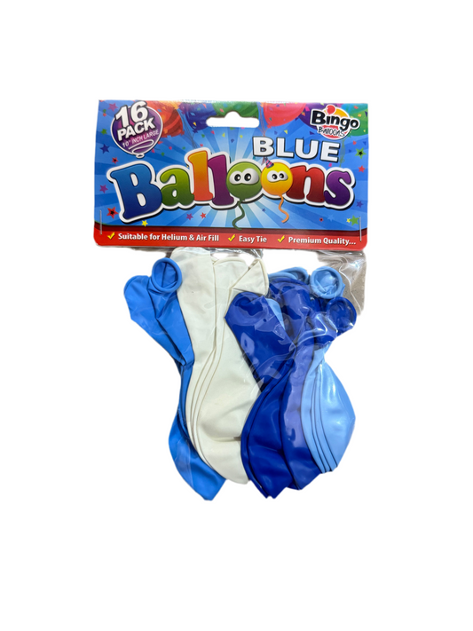 BINGO BLUE BALLOONS 16pack