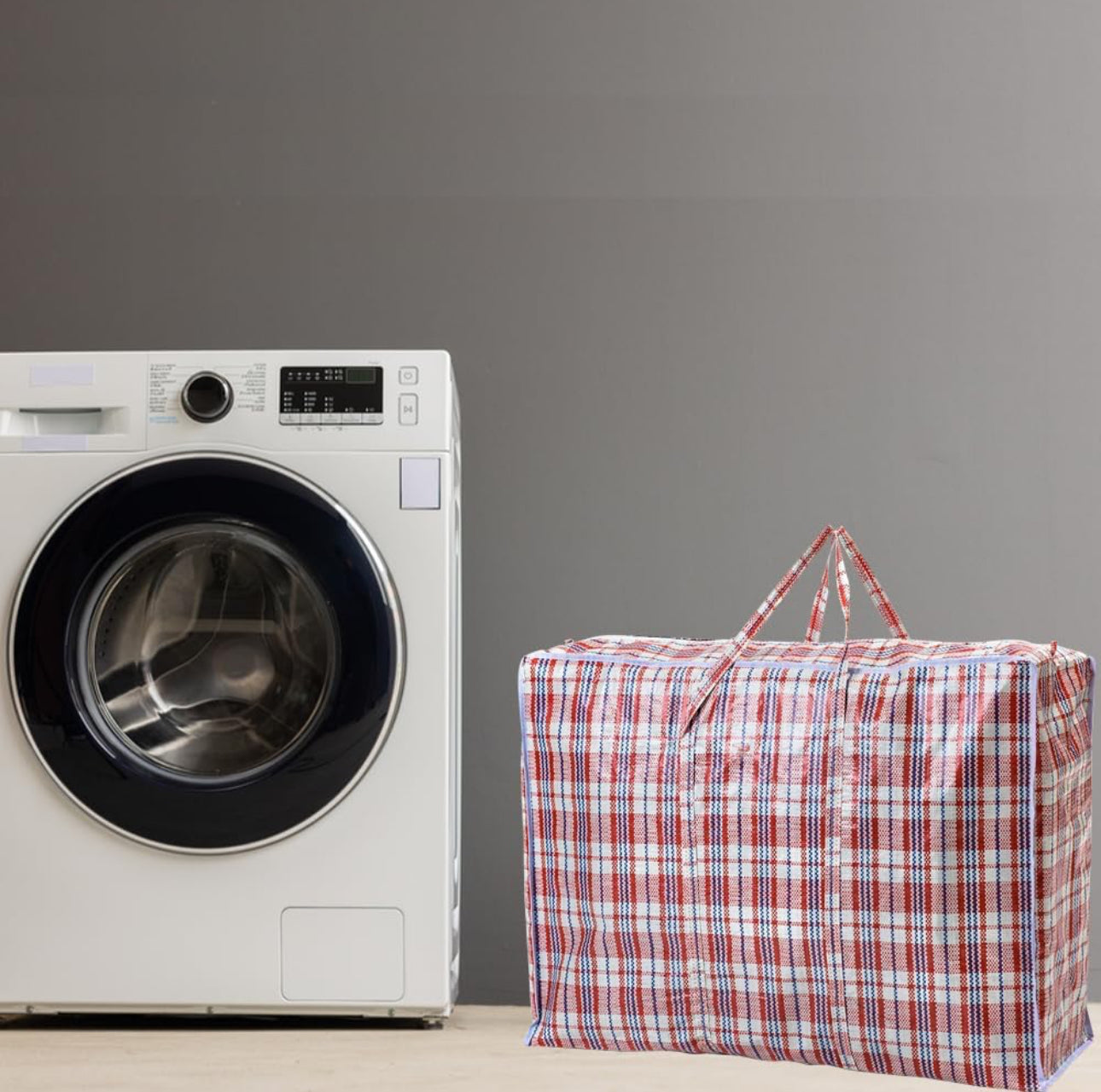 Sacs de lavage très grands, solides et durables | Idéal pour le linge, les déménagements, les courses, le rangement | Sac de rangement réutilisable avec fermeture éclair