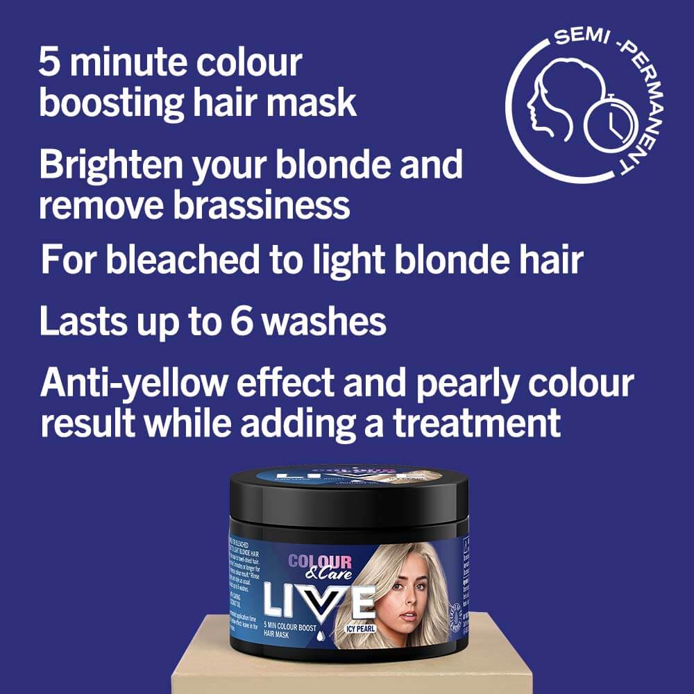 Schwarzkopf Colour & Care Live 5min Colour Boost Hair Mask, Icy Pearl 150ml