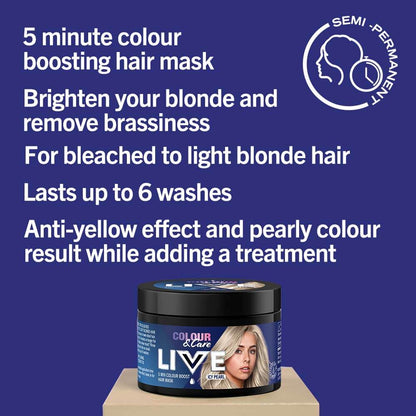 Schwarzkopf Colour & Care Live 5min Colour Boost Hair Mask, Icy Pearl 150ml