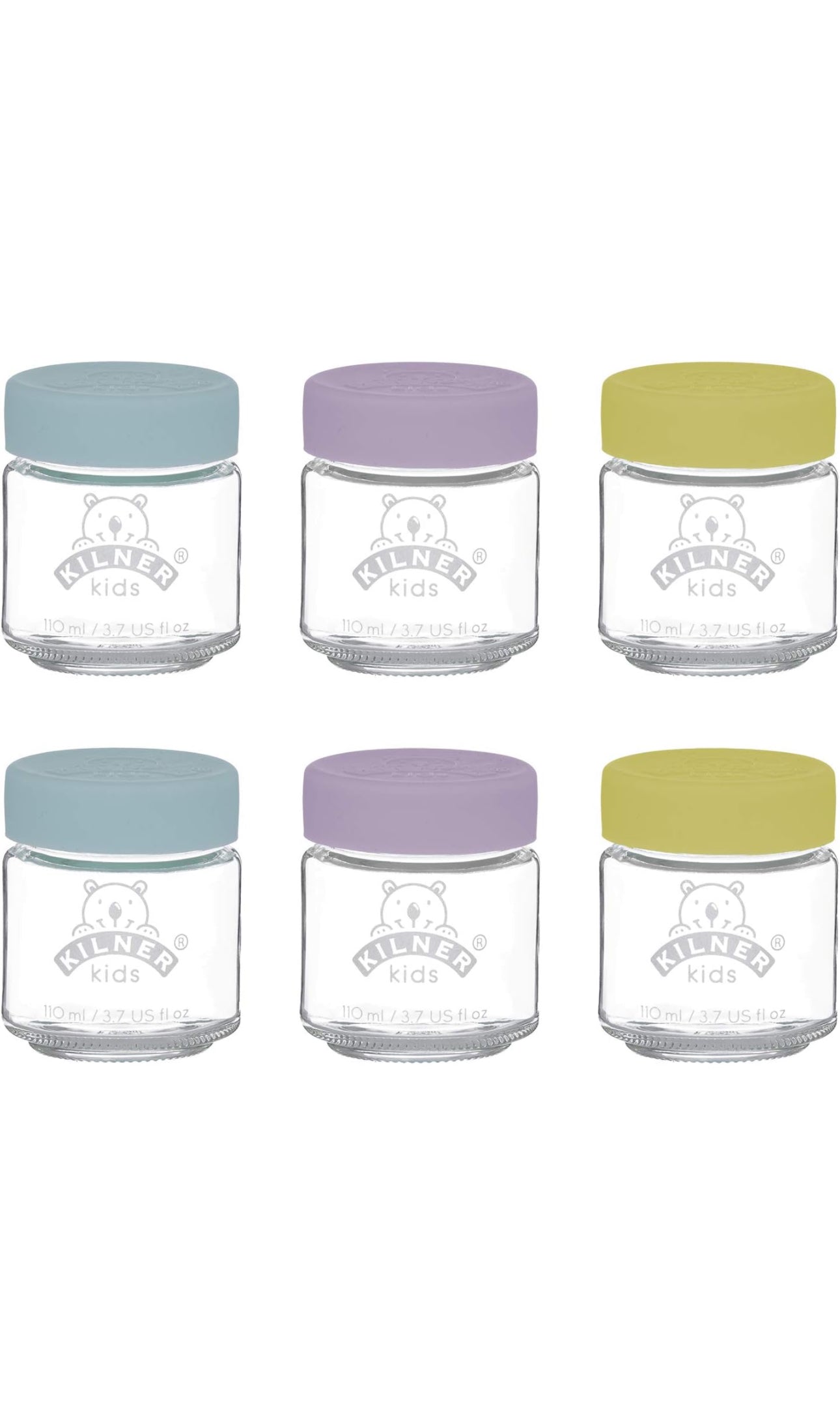 Lot de 6 bocaux en verre Kilner Kids de 110 ml