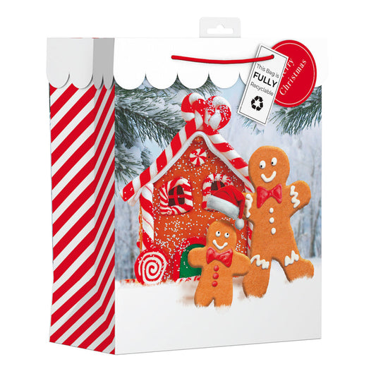 Grand Sac Cadeau Famille Pain d'Épices