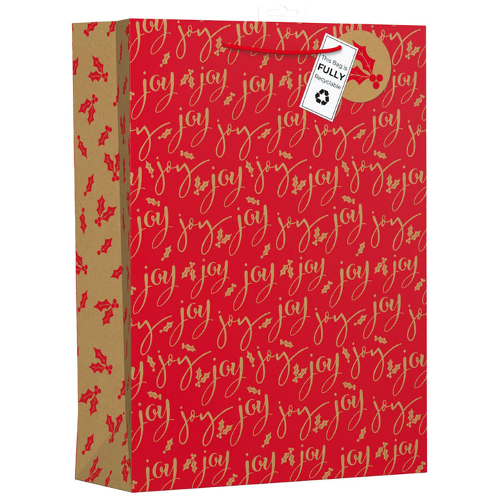Grand Sac Cadeau Kraft Joie de Noël