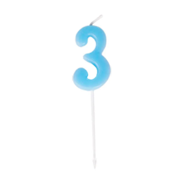BIRTHDAY CANDLE NUMBER 3 BLUE SMALL