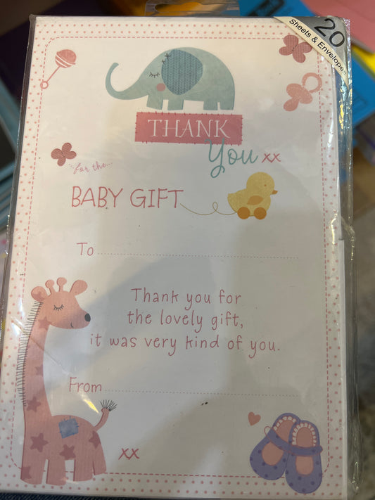 Cartes-cadeaux de remerciement pour bébé 20