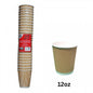 25PC 12OZ HOT/COLD KRAFT RIPPLE PAPER CUPS