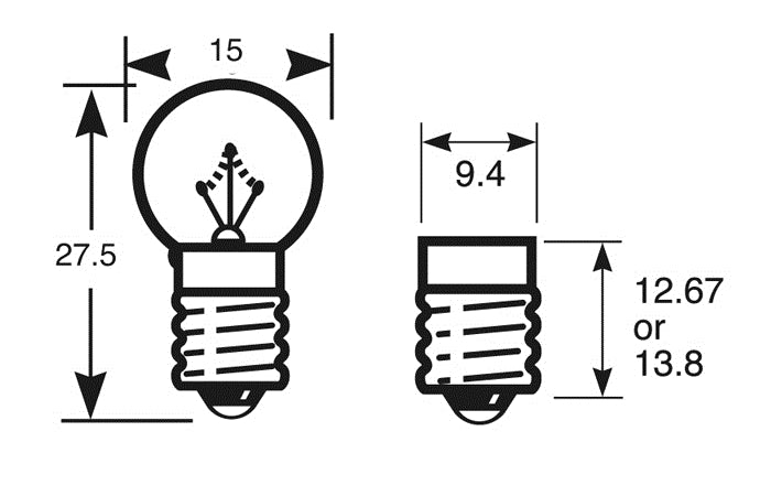 Standard Bulb Panel 12V DC 2.2W G11 E10 MES