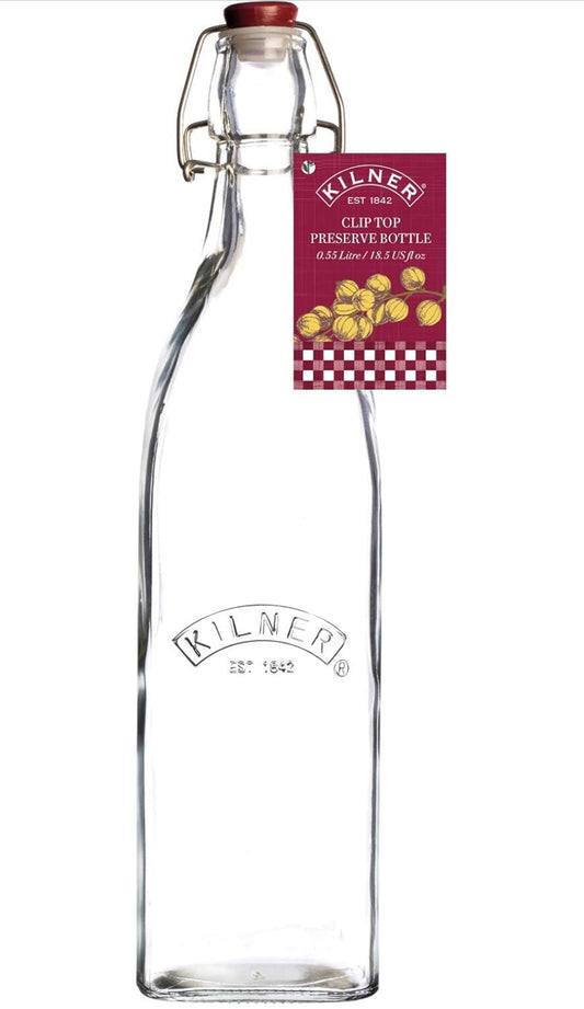 Kilner Clip Top Square Bottle 0.55 Litre