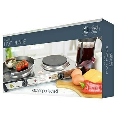 KitchenPerfected 2000w Double Hotplate - Stainless Steel