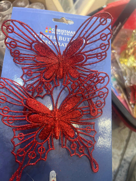 Décoration papillon pailleté