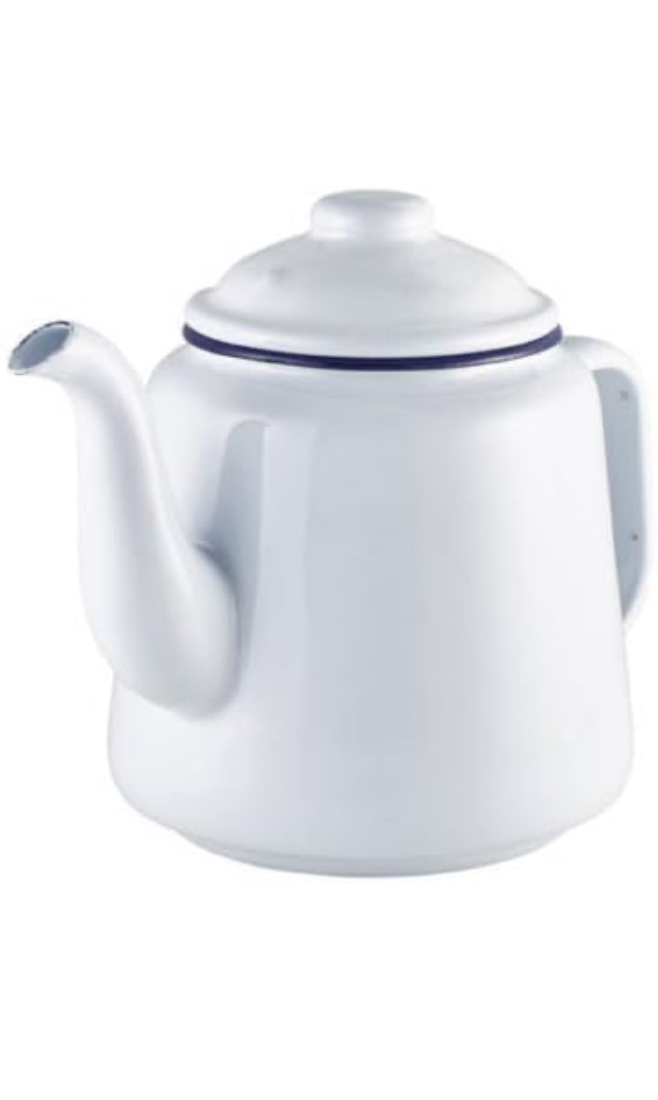 14cm FALCON ENAMEL TEA POT 3 PINTS 1.5L TRADITIONAL OLD STYLE CAMPING (White)