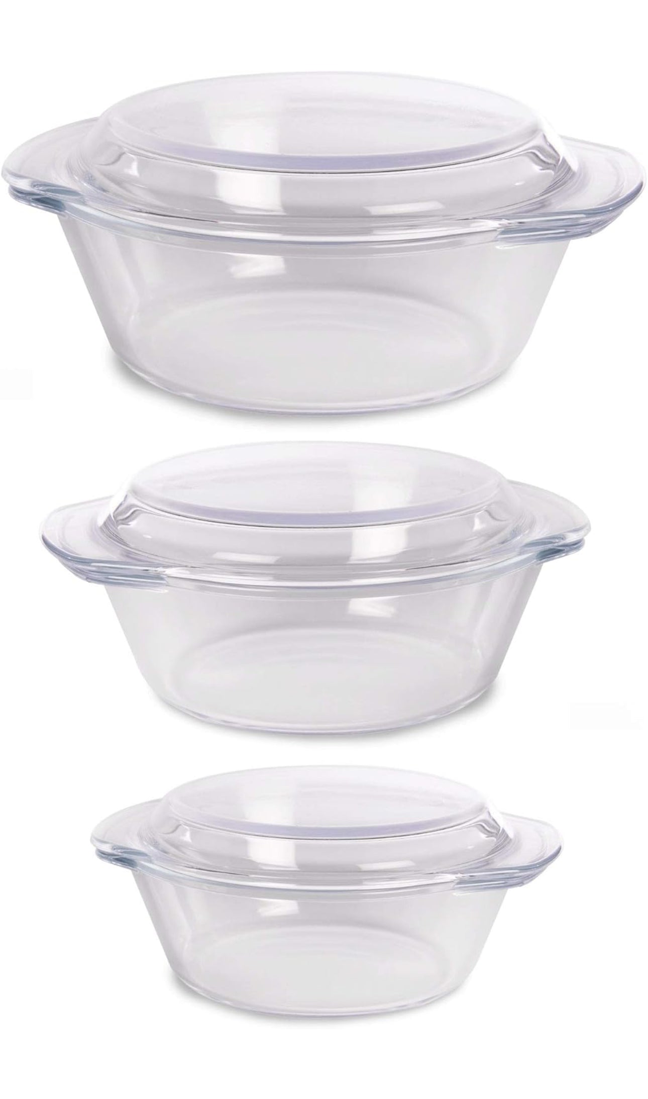 Plat de Cuisson en Verre Lot de 3