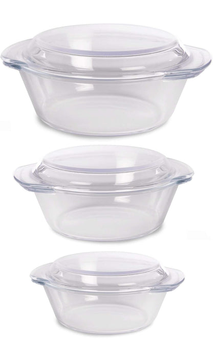 Plat de Cuisson en Verre Lot de 3
