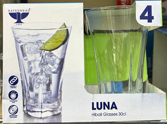 RAYWARE LUNA GLASS HI BALLS PK4