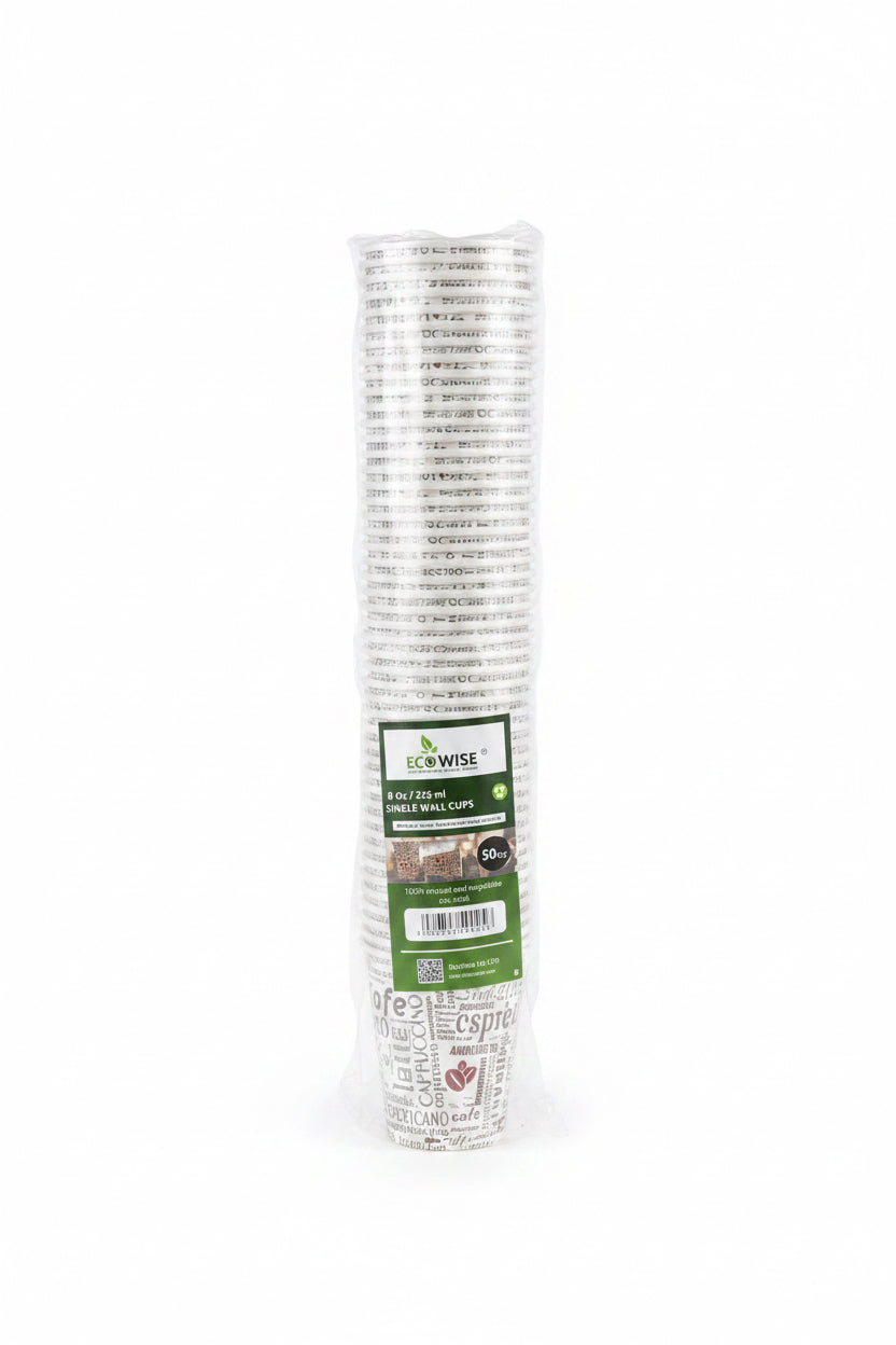 8oz/235ml single wall cups pack of 50