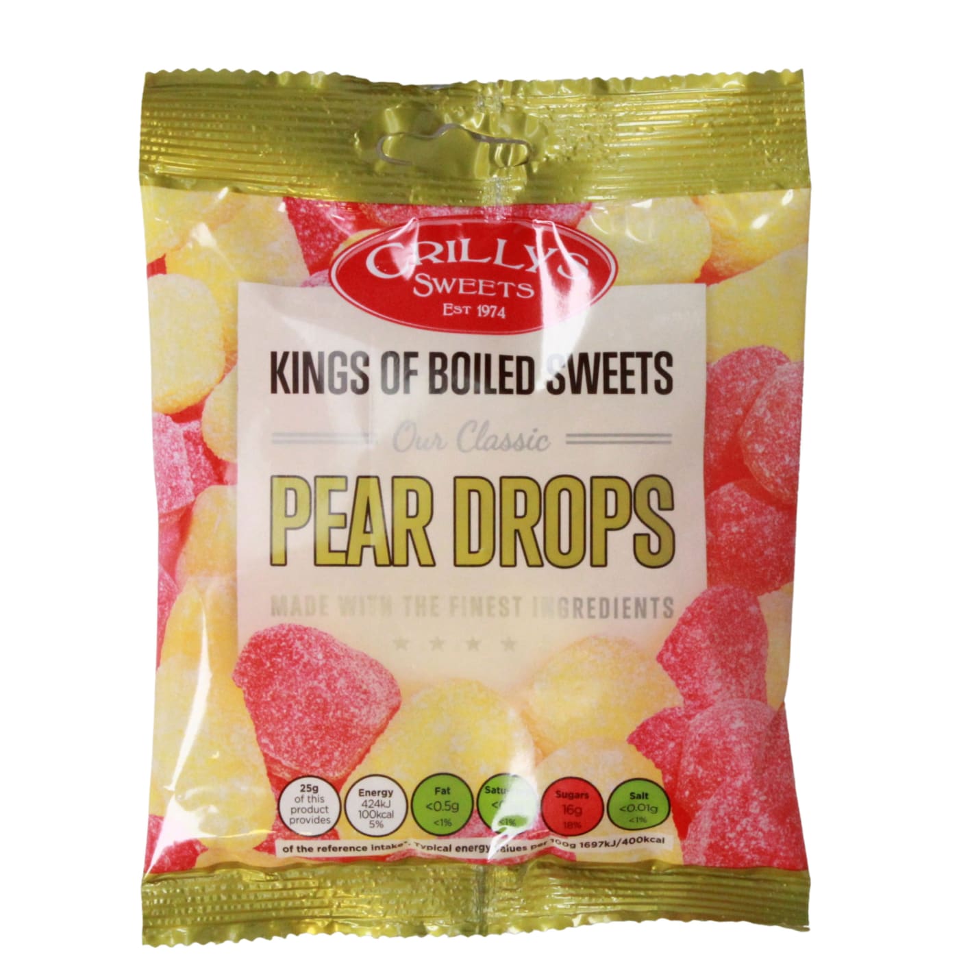 GRILLYS 100G PEAR DROPS
