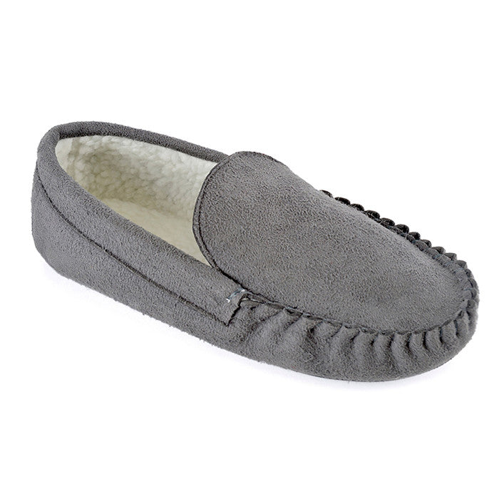 MENS GREY MOCCASIN SLIPPER Size 7-8