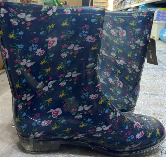 LADIES ANKLE FLORAL WELLINGTON 40/7