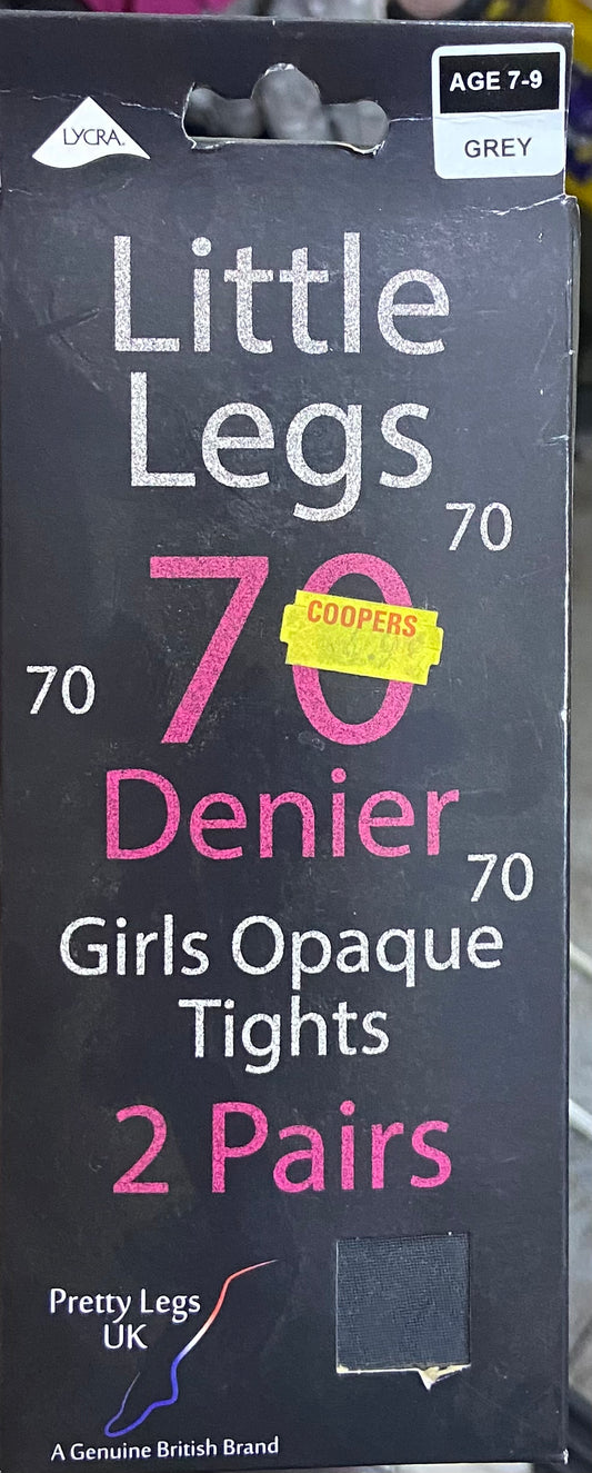 COLLANTS FILLES OPAQUES GRIS 7-9 ANS