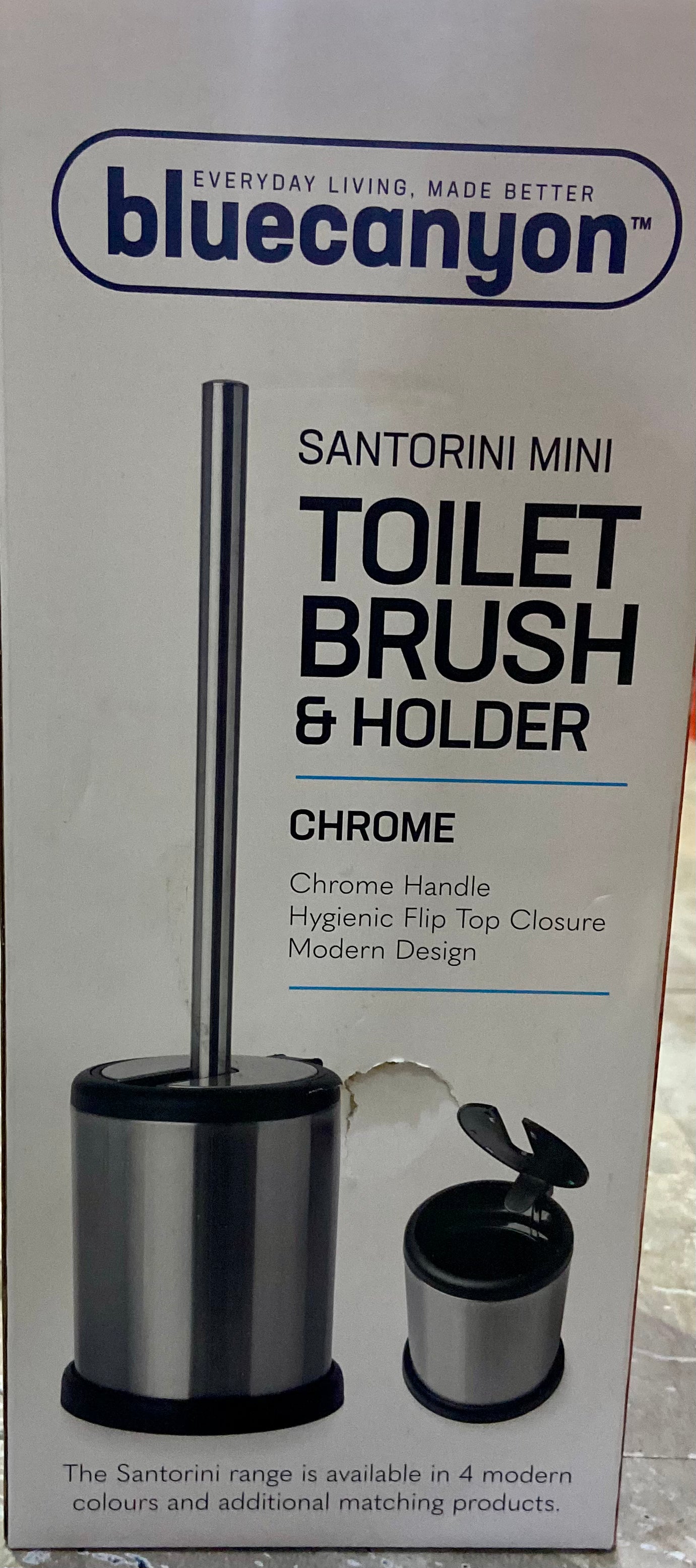 BLUECANYON SANTORINI MINI TOILET BRUSH & HOLDER CHROME