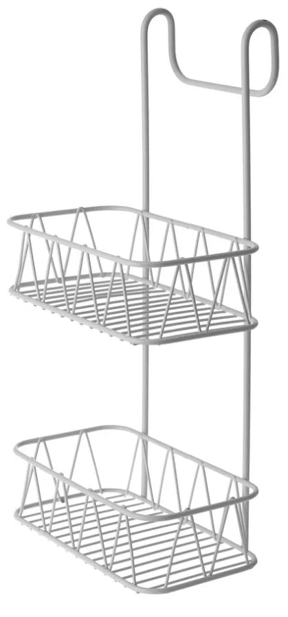 BLUECANYON 2-TIER OVER SHOWER SCREEN CADDY WHITE