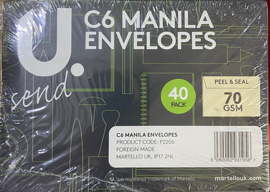 ENVELOPPES C6 MANILLE lot de 40