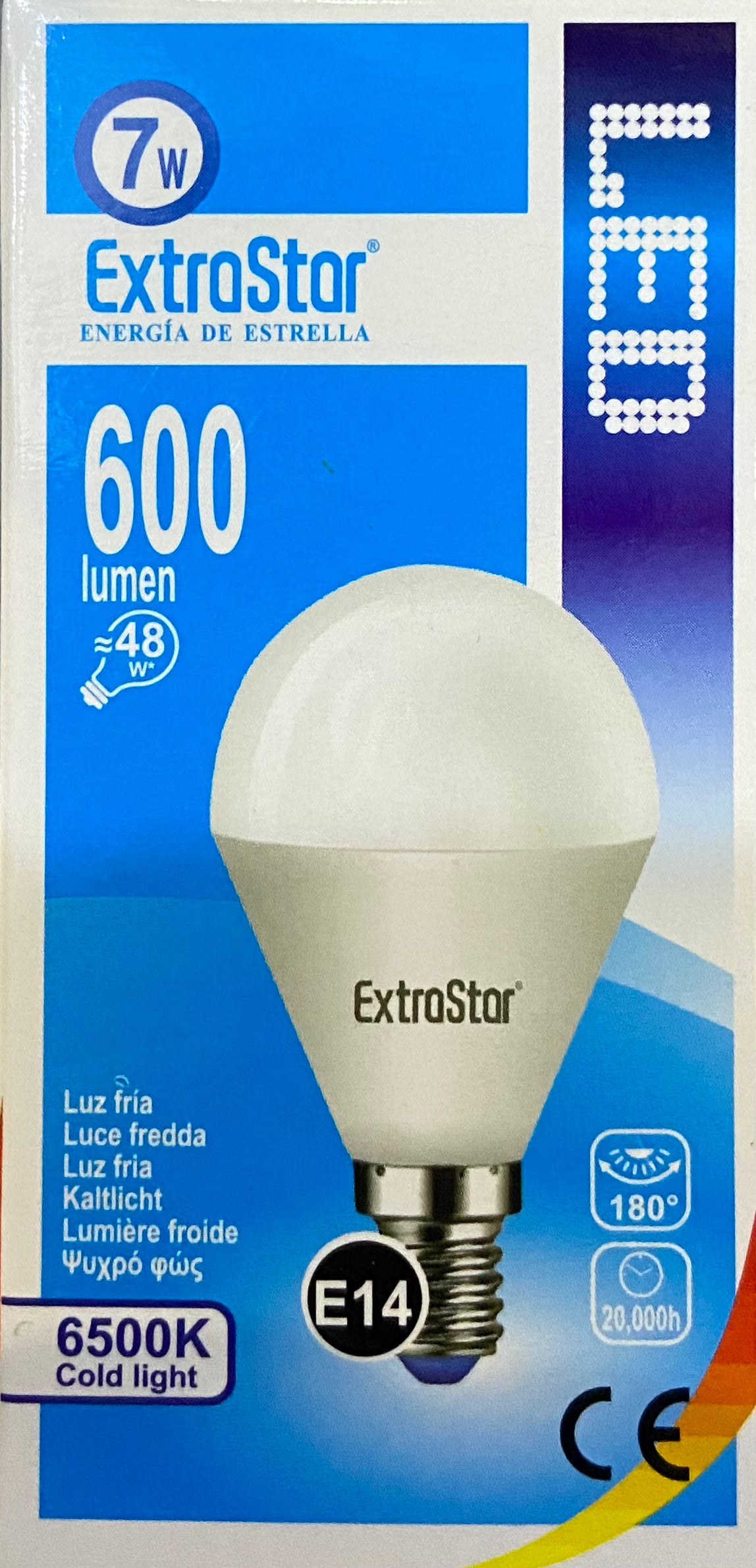 AMPOULE LED EXTRA STAR LUMIÈRE FROIDE E14 7W