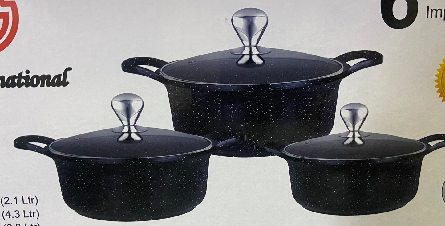 BATTERIE DE CUISINE REVÊTEMENT MARBRE ASSORTIE 20cm 2,1L
