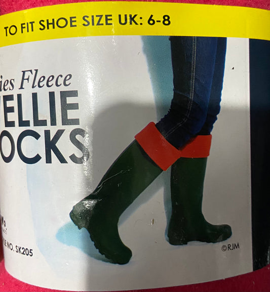 LADIES FLEECE WELLIE SOCKS UK 6-8