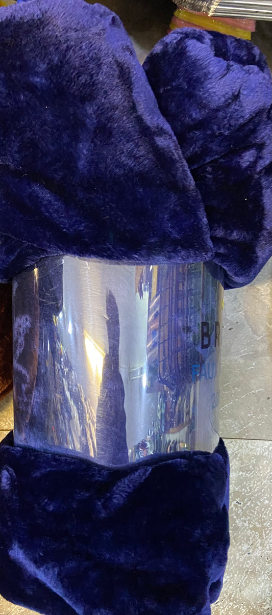JETÉ FAUSSE FOURRURE 200x240cm BLEU